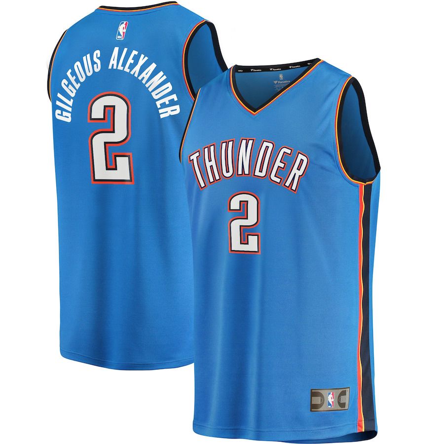 Youth Oklahoma City Thunder #2 Shai Gilgeous-Alexander Fanatics Branded Blue Fast Break Player NBA Jersey->youth nba jersey->Youth Jersey
